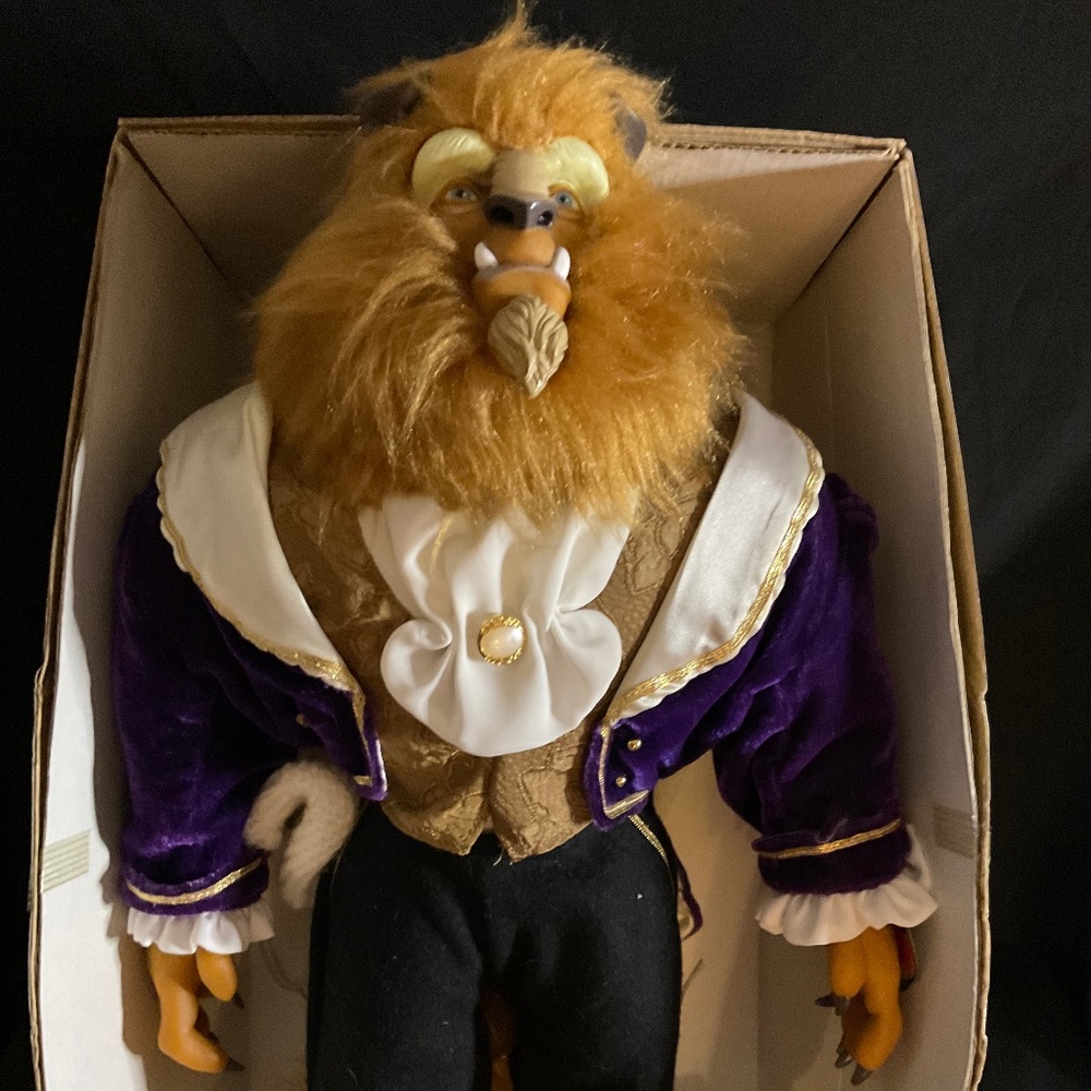 NIB “BEAST” of Disney’s Beauty and the Beast, Wearing Velvet Purple Outfit 1993